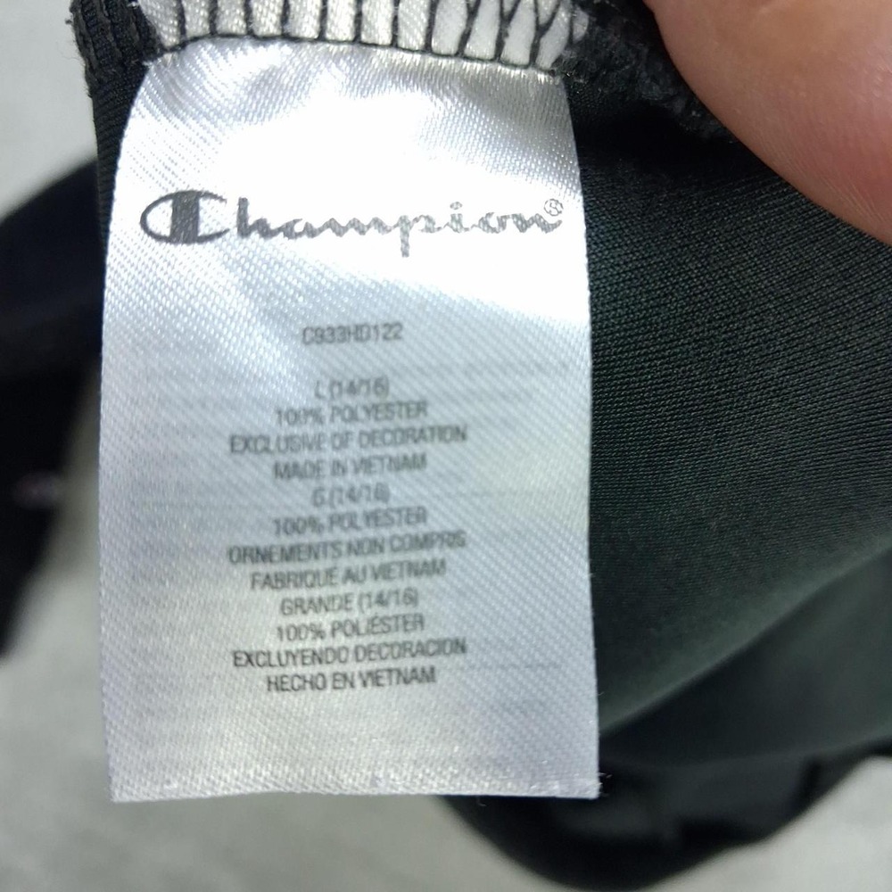 Champion Boys Sherpa Fleece Hoodie Gray Black Red Colorblock Pullover L 14/16 - Picture 8 of 8
